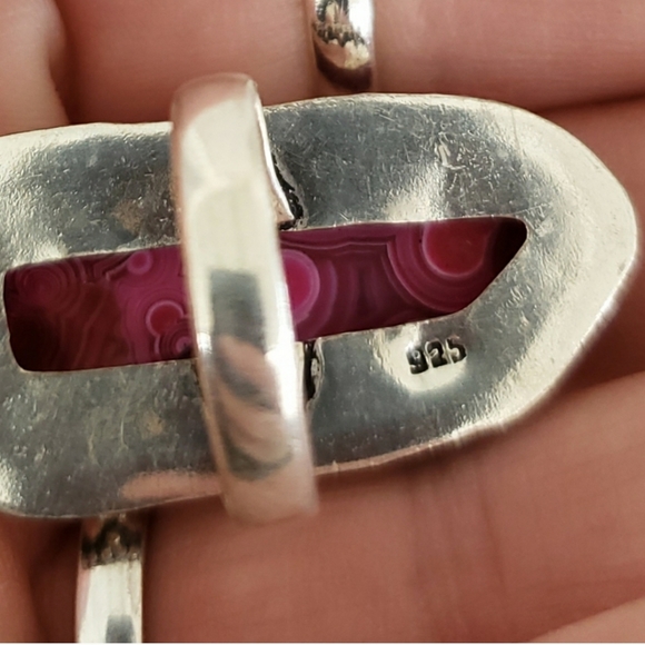 New Amazing Pink Solar Agate 925 Silver Ring. - Picture 7 of 8